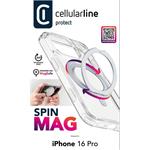 Cellularline Spin Mag kryt so skladacím stojanom a podporou MagSafe pre Apple iPhone 16 Pro, priesvitný