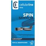 Cellularline Spin Mirror, univerzálny držiak k upevneniu na vnútorné spätné zrkadlo, čierny