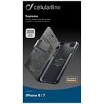CellularLine Supreme prémiové kožené puzdro typu kniha pre Apple iPhone 7/8/SE (2020/2022), čierne