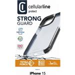 Cellularline Tetra Force Shock-Twist ultra ochranné puzdro pre Apple iPhone 15, 2 stupne ochrany, transparentné