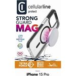 Cellularline Tetra Force Strong Guard Mag ochranný kryt s podporou Magsafe pre Apple iPhone 15 Pro, transparentný