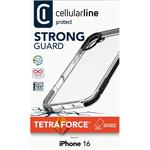 Cellularline Tetra Force Strong Guard ultra ochranné puzdro pre Apple iPhone 16, 2 stupne ochrany, priesvitný