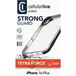 Cellularline Tetra Force Strong Guard ultra ochranné puzdro pre Apple iPhone 16 Plus, 2 stupne ochrany, priesvitný