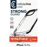 Cellularline Tetra Force Strong Guard ultra ochranné puzdro pre Apple iPhone 16 Pro, 2 stupne ochrany, priesvitný