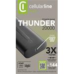 Cellularline Thunder powerbanka 20 000 mAh, čierna