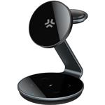 CELLY Bezdrôtová magnetická nabíjačka 3v1, 15 W, čierna