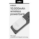 CELLY Bezdrôtová PowerBank 10000 mAh, 10 W, kompatibilná s MagSafe, USB-C, biela
