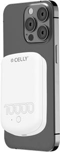 CELLY Bezdrôtová PowerBank 10000 mAh, 10 W, kompatibilná s MagSafe, USB-C, biela