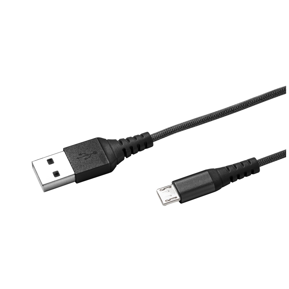 CELLY dátový USB kábel s microUSB konektorom, nylonový obal, 1 m, čierny