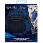 Celly Party reproduktor, bezdrôtový reproduktor s karaoke mikrofónom, čierny