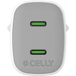 CELLY USB-C 45W vysokorýchlostná nabíjačka, GaN, biela