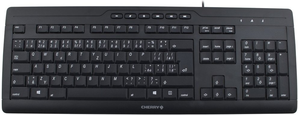 Cherry Stream 3.0, drôtová, USB, čierna, CZ+SK layout