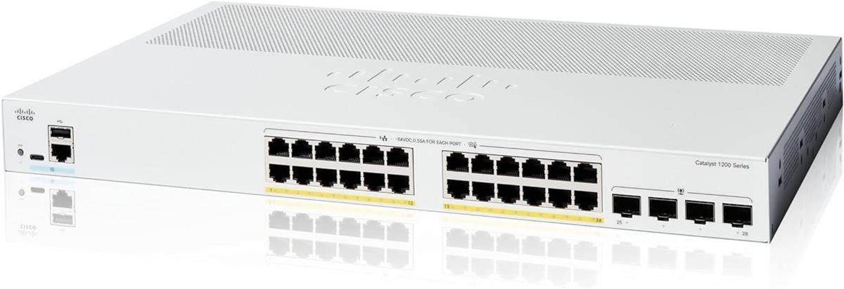 Cisco Catalyst switch C1200-24P-4G (24xGbE,4xSFP,24xPoE+,195W,fanless) - REFRESH