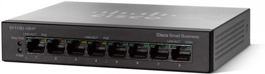 Cisco SF110D-08HP-EU, 8x10/100 PoE Desktop Switch