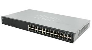 Cisco SF500-24P, 24x10/100, PoE, Stack + 4xG ports