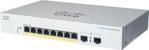 Cisco switch CBS220-8FP-E-2G (8xGbE,2xSFP, 8xPoE+,130W,fanless)