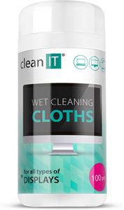 Clean IT vlhčené čistiace utierky na obrazovky, 100 ks