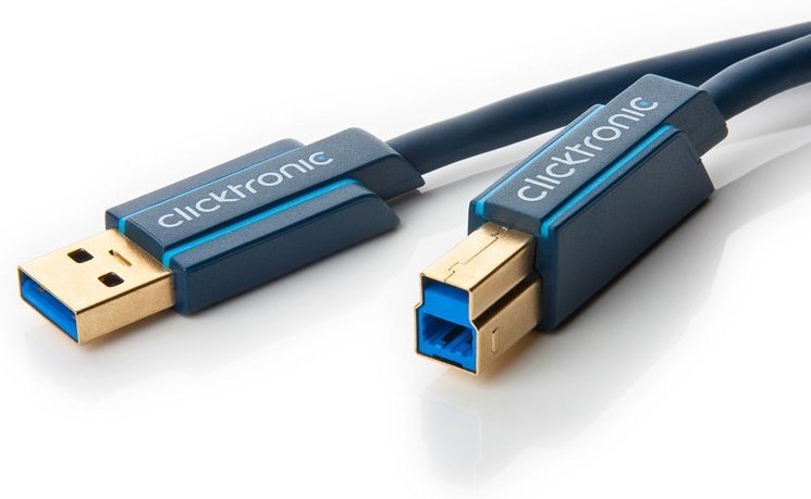 ClickTronic kábel USB-A 3.0 na USB-B 3.0 M/M, tlačiarňový prepojovací 3,0m