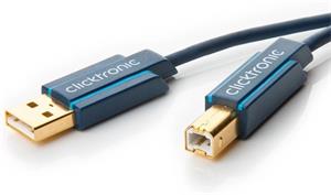 ClickTronic kábel USB-A na USB-B M/M, tlačiarňový prepojovací 1,8m