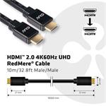 Club3D kábel, HDMI, 4K UHD, M/M, 10 m, čierny