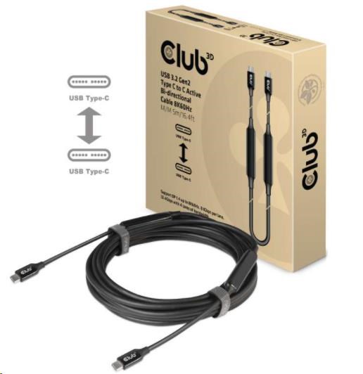 Club3D kábel USB-C 3.2 Gen2 M/M, 8K60Hz, prepojovací 5,0m
