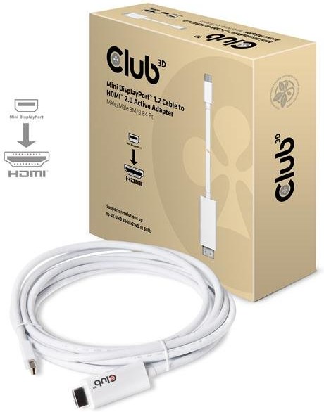 Club3D miniDisplayPort1.2-HDMI2.0 kábel M/M, 3.0m, prepojovací