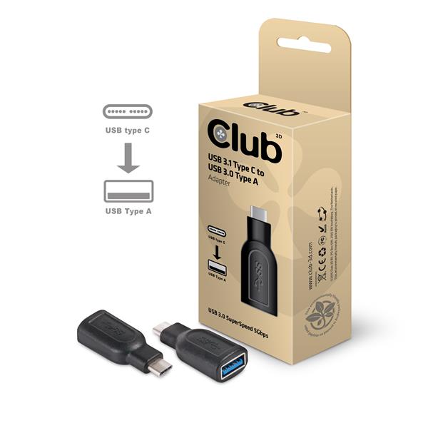 Club3D redukcia USB-C na USB-A M/F, krátka
