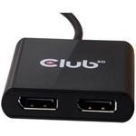 Club3D USB3.1C-2xDisplayPort1.2 video prevodník M/F, rozbočovač