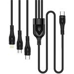 ColorWay 3v1 kábel Lightning+MicroUSB+USB-C, 3.0A, PD 60W data, 20W, 1.2m, čierny