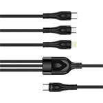 ColorWay 3v1 kábel Lightning+MicroUSB+USB-C, 3.0A, PD 60W data, 20W, 1.2m, čierny