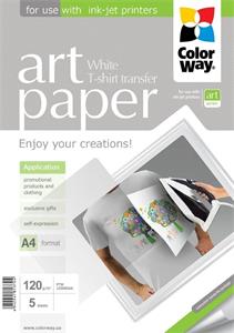 ColorWay A4 nažehľovací papier ART, 120g/m2, biely, 5 listov