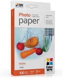 ColorWay A6 Fotopapier, 190g/m, matný, 10x15, 100ks