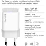 ColorWay AC nabíjačka GaN Mini 25W PD Port PPS USB-C, s káblom USB-C, biela