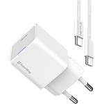 ColorWay AC nabíjačka GaN Mini 30W PD Port PPS USB-C + kábel Type-C, biela