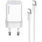 ColorWay AC nabíjačka GaN Mini 30W PD Port PPS USB-C + kábel Type-C, biela