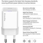 ColorWay AC nabíjačka GaN Mini 30W PD Port PPS USB-C + kábel Type-C, biela