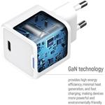 ColorWay AC nabíjačka GaN Mini 35W PD Port PPS USB-C, kábel Type-C, biela