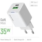 ColorWay AC nabíjačka GaN Mini 35W PD Port PPS USB (Type-C PD + USB QC4.0), biela