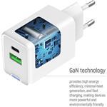 ColorWay AC nabíjačka GaN Mini 35W PD Port PPS USB (Type-C PD + USB QC4.0), kábel Type-C, biela