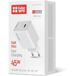ColorWay AC nabíjačka GaN Mini 45W PD Port PPS USB-C, biela