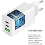 ColorWay AC nabíjačka GaN Mini 65W PD Port PPS USB (USB-2C1A), biela