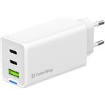 ColorWay AC nabíjačka GaN Mini 65W PD Port PPS USB (USB-2C1A), biela