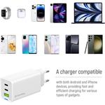 ColorWay AC nabíjačka GaN Mini 65W PD Port PPS USB (USB-2C1A) káble Type-C & Lightning