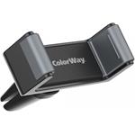 COLORWAY Clamp držiak do auta, pre mobilný telefón, do ventilačnej mriežky, čierno-sivý