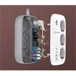 ColorWay CW-CHE34PDW, 65W, predlžovací prívod, 3 zásuvky, 4× USB, 2 m