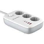 ColorWay CW-CHE34PDW, 65W, predlžovací prívod, 3 zásuvky, 4× USB, 2 m