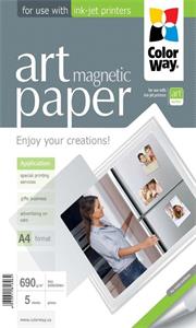 ColorWay fotopapier A4 ART Magnetic, 690g/m2, lesklý, 5ks