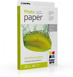 ColorWay fotopapier, lesklý, samolepiaci, 115g/m2, A4, 50 str.