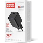 ColorWay GaN Mini AC nabíjačka, 25W, PD Port, PPS, USB-C, čierna