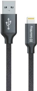 ColorWay kábel USB Apple Lightning 2.1A 1m, čierny